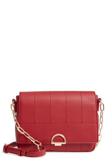 Sole Society Colie Faux Leather Crossbody Bag - Red