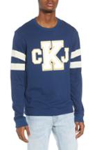 Men's Calvin Klein Jeans Stripe Sleeve Logo T-shirt - Blue