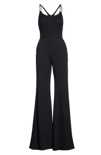 Women's Brandon Maxwell Crystal Pineapple Pebble Crepe Jumpsuit