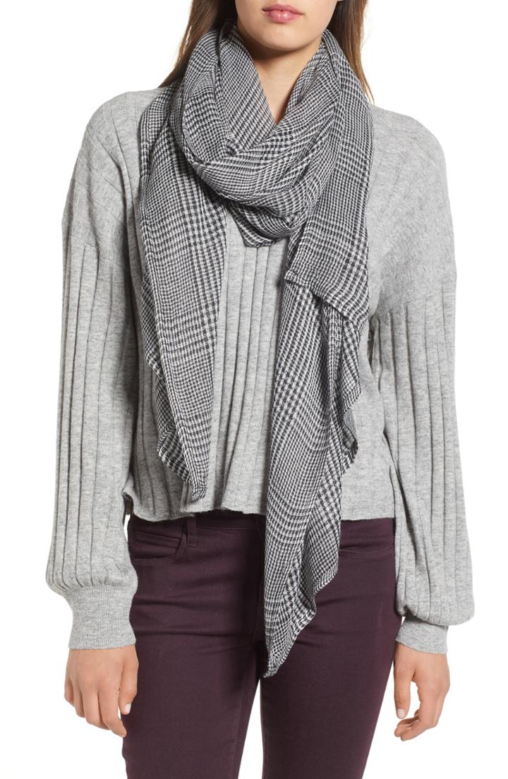 Women's Leith Menswear Plaid Oblong Scarf