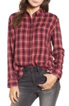 Women's Treasure & Bond Tartan Boyfriend Shirt - Brown