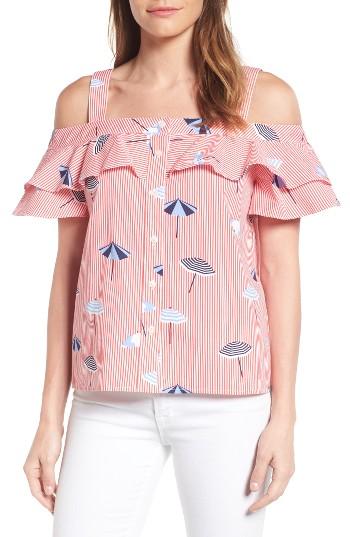 Women's Draper James Nellie Cold Shoulder Top - Pink