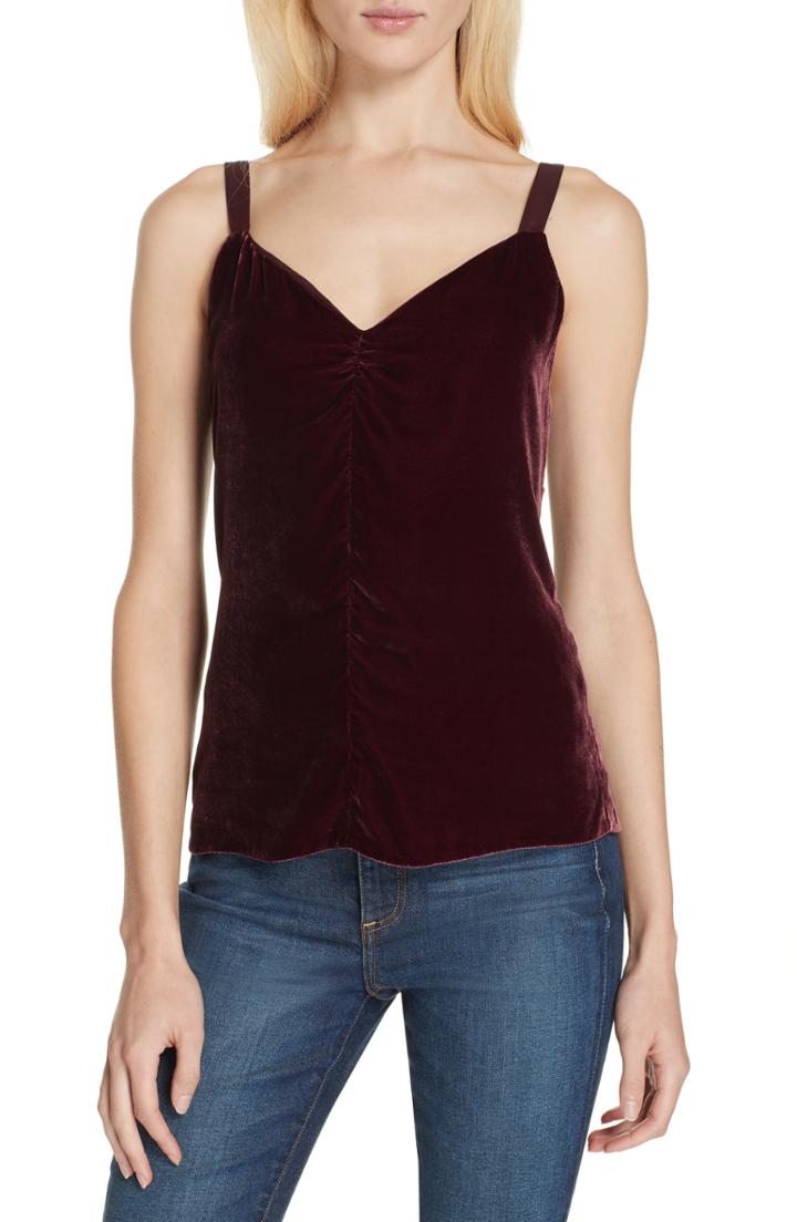 Women's Rebecca Taylor Velvet Camisole - Burgundy