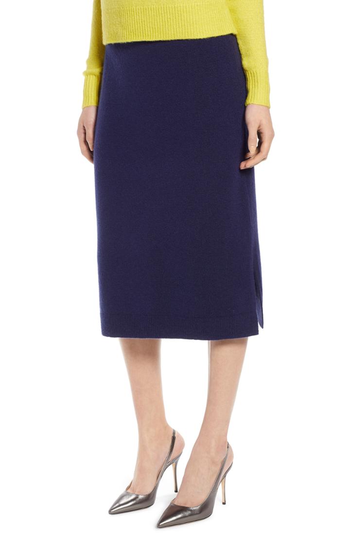 Women's Halogen Sweater Pencil Sweater Skirt - Blue
