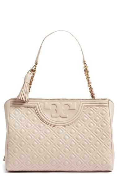 Tory Burch Fleming Leather Shoulder Bag - Metallic