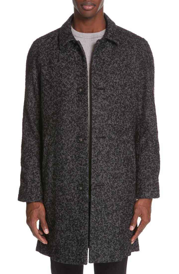 Men's John Elliott X Nordstrom Nineteen Herringbone Overcoat - White