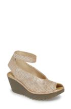 Women's Fly London 'yala' Perforated Leather Sandal .5-6us / 36eu - White
