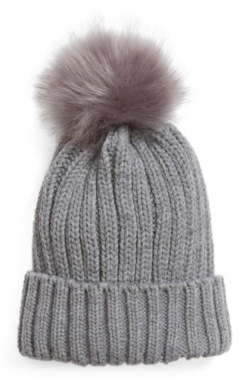 Women's Bp. Faux Fur Pompom Beanie -
