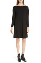 Women's Eileen Fisher Bateau T-shirt Dress, Size - Black