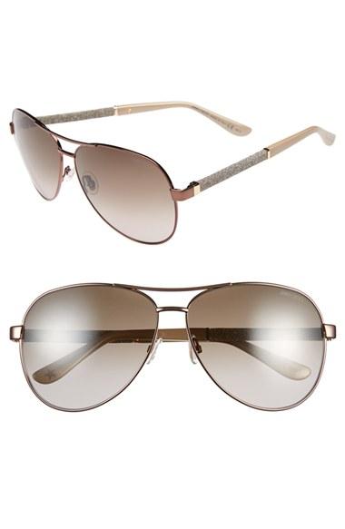 Women's Jimmy Choo 61mm Aviator Sunglasses - Bronze