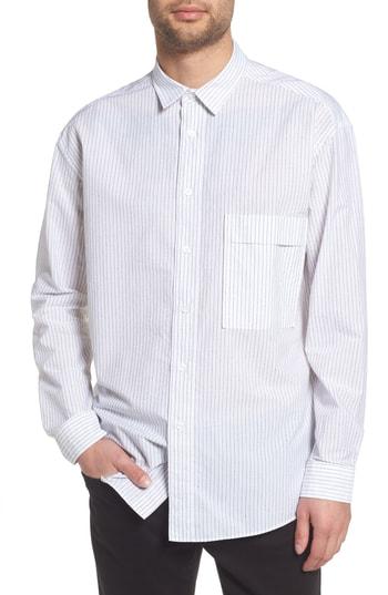 Men's Hugo Ery Stripe Classic Fit Sport Shirt - White