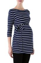 Women's Kimi And Kai 'whitney' Stripe Belted Maternity Top
