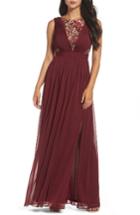 Women's Adrianna Papell Sequin Lace & Tulle Gown - Red