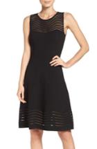Women's Eliza J Chevron Fit & Flare Dress - Black
