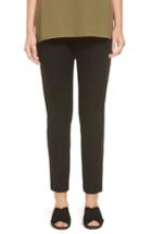 Women's Eileen Fisher Stretch Crepe Slim Ankle Pants, Size - Black