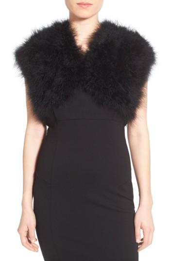 Women's Badgley Mischka Feather Shrug - Black