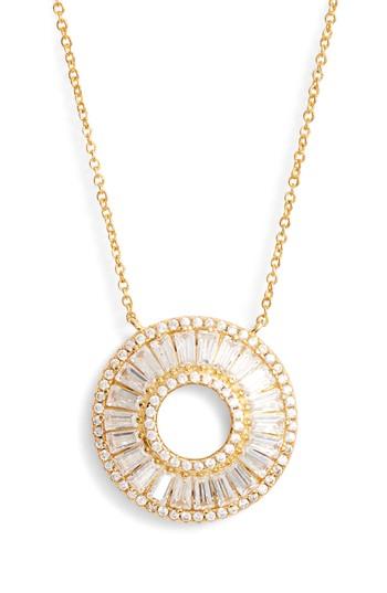 Women's Nina Baguette Cubic Zirconia Circle Pendant Necklace