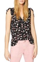 Women's Sanctuary Lillian Ruffled Floral Top - Black
