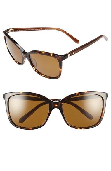 Women's Kate Spade New York 'kasie' 55mm Polarized Sunglasses - Havana/ Brown