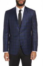 Men's Ted Baker London Jay Trim Fit Plaid Wool Sport Coat S - Blue
