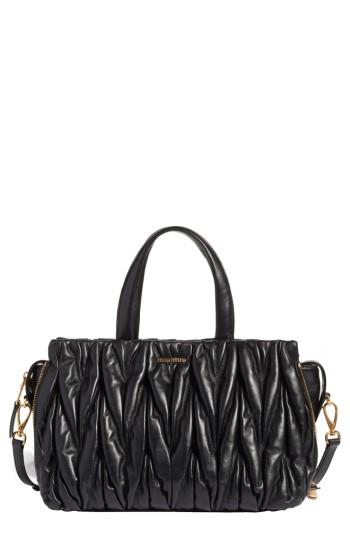 Miu Miu Matelasse Leather Top Handle Satchel -