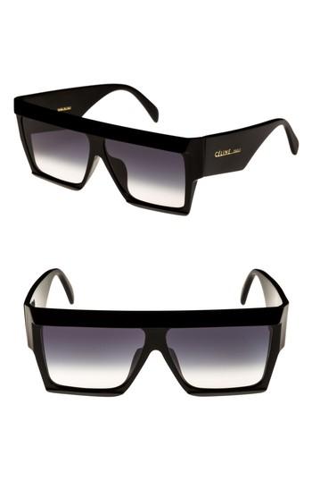 Women's Celine 60mm Flat Top Sunglasses - Black/ Smoke