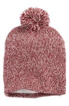 Women's Nyc Underground Fleece Lined Pompom Beanie - Red