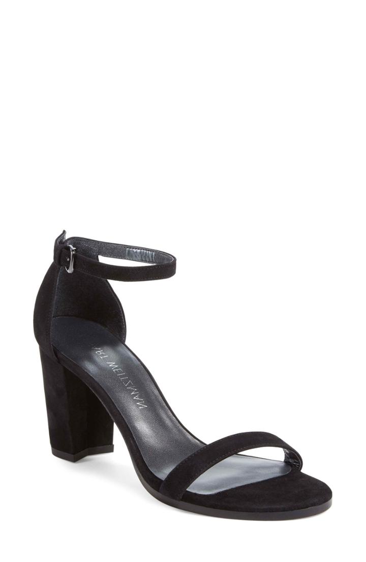Women's Stuart Weitzman Nearlynude Ankle Strap Sandal W - Black
