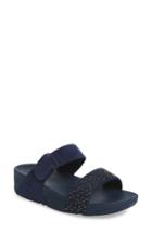 Women's Fitflop(tm) Lulu Popstud Wedge Slide Sandal M - Blue