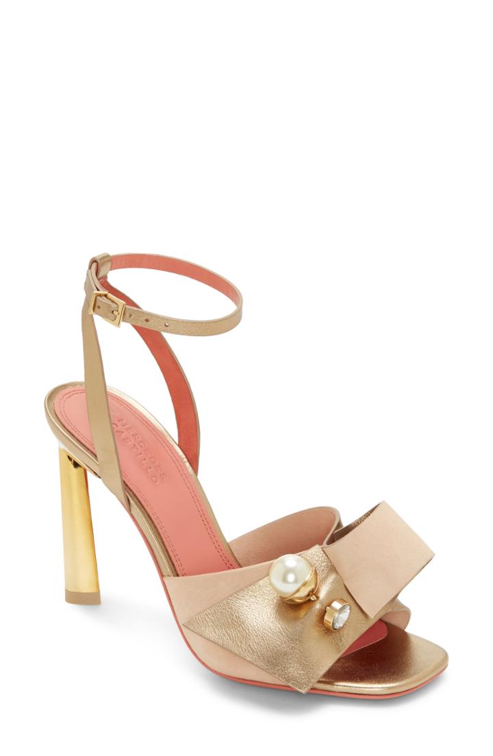 Women's Mercedes Castillo Keria Embellished Sandal M - Metallic