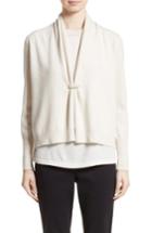 Women's Fabiana Filippi Wool, Silk & Cashmere Shawl Collar Cardigan Us / 40 It - White