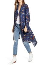 Women's Treasure & Bond Print Kimono, Size - Blue