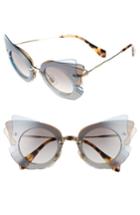 Women's Miu Miu 63mm Butterfly Sunglasses - Gold/ Azure