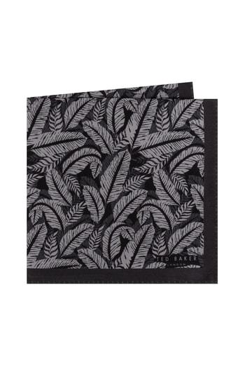 Men's Ted Baker London Palm Print Silk Pocket Square, Size - Grey