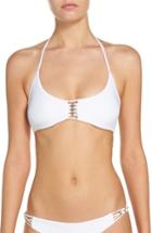 Women's Pilyq Braided Halter Bikini Top, Size D - White