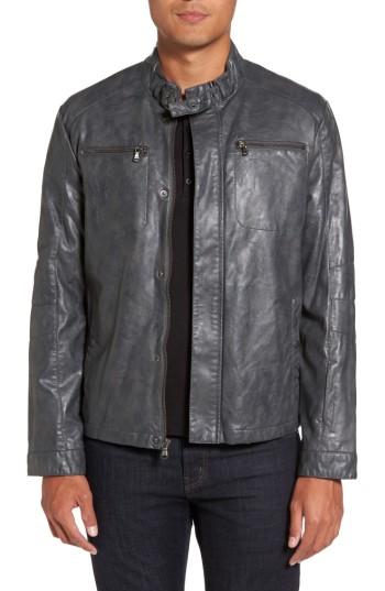 Men's Reaction Kenneth Cole Faux Leather Moto Jacket - Grey