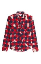 Men's The Rail Bleach Plaid Shirt, Size - Red
