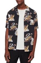 Men's Allsaints Kirshma Slim Fit Print Shirt - Black