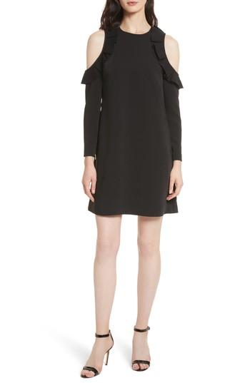 Women's Ted Baker London Siiara Frill Cold Shoulder Shift Dress