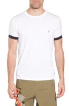 Men's French Connection Summer Contrast Cuff T-shirt - White