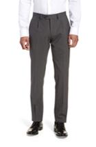 Men's Eleventy Pleat Front Stretch Solid Wool Trousers R Eu - Grey
