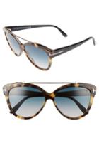 Women's Tom Ford Livia 58mm Gradient Butterfly Sunglasses -