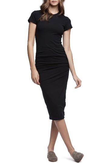 Women's James Perse Ruched Stretch Cotton Dress - Blue