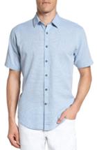 Men's James Campbell Short Sleeve Sport Shirt, Size - Blue