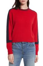 Women's Allude Bold Stripe Cashmere Sweater, Size - Red