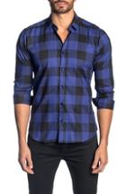 Men's Jared Lang Slim Fit Check Sport Shirt - Purple