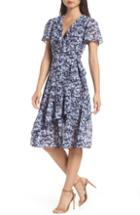 Women's Michael Michael Kors Ruffle Wrap Dress - Blue