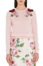Women's Dolce & Gabbana Embroidered Cashmere Sweater Us / 38 It - Pink
