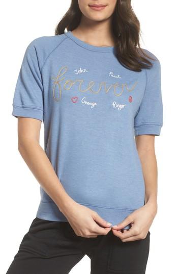 Women's Junk Food Forever Short Sleeve Sweatshirt - Blue