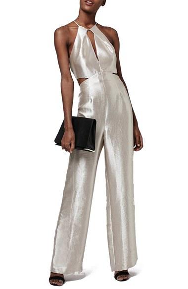 Women's Topshop Cutout Metallic Jumpsuit
